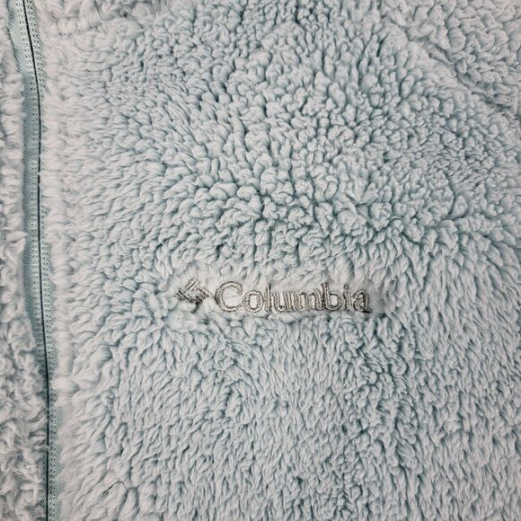 Columbia Women's Size Large Cloudy Day Full Zip Fleece Jacket Light Blue Aqua - Picture 5 of 13